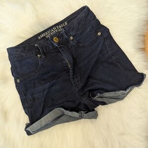 American Eagle Super Stretch High Rise Shorts Dark Wash